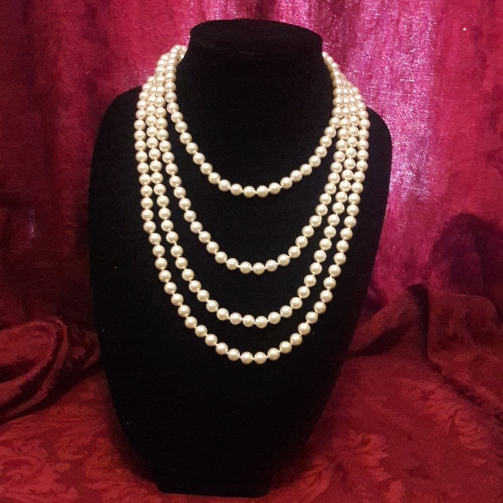 90" faux pearl necklace